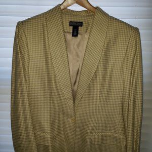 Lands End Yellow and Gray Check Blazer
